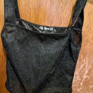 Shein xs Black glitter crop top